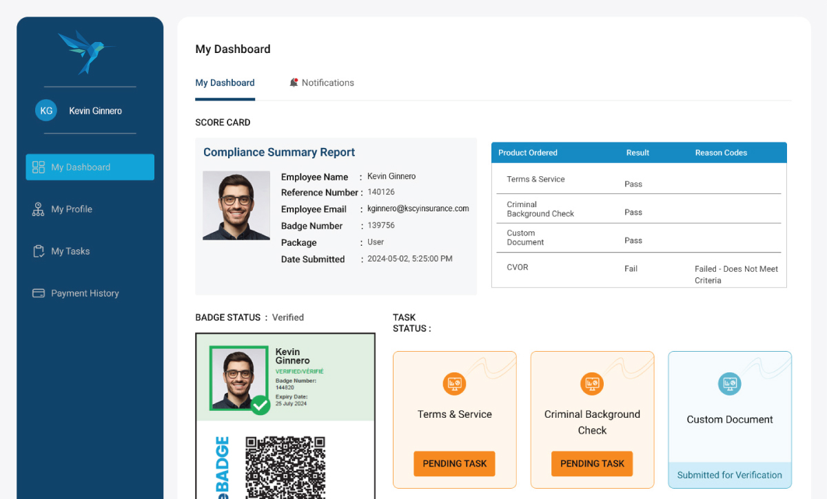oneBADGE Platform Screenshot