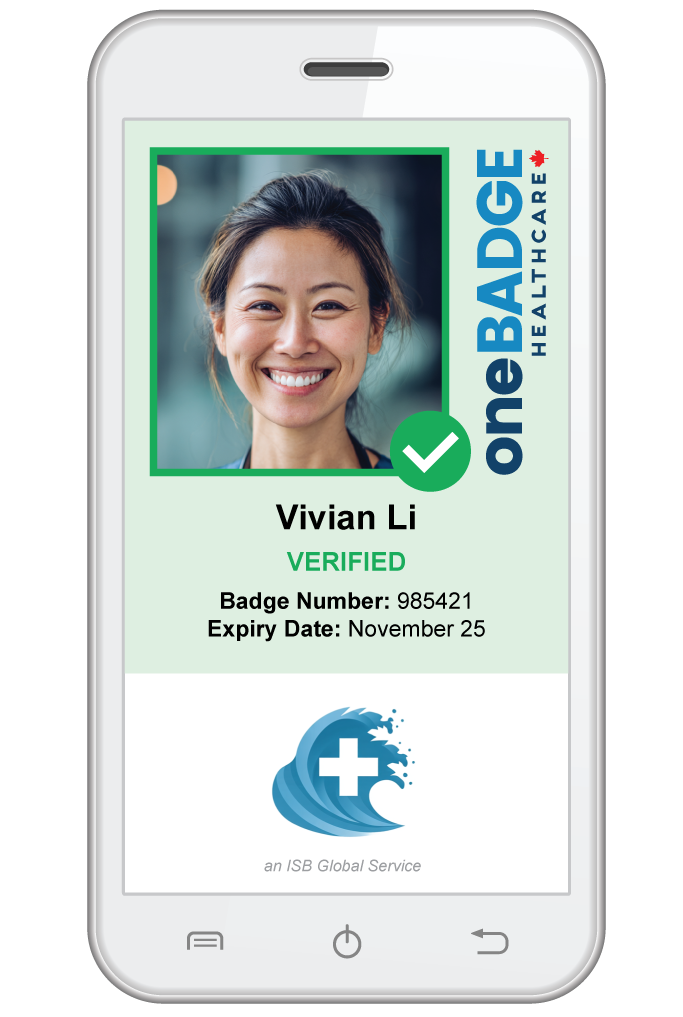 oneBADGE Digital Badge on Phone