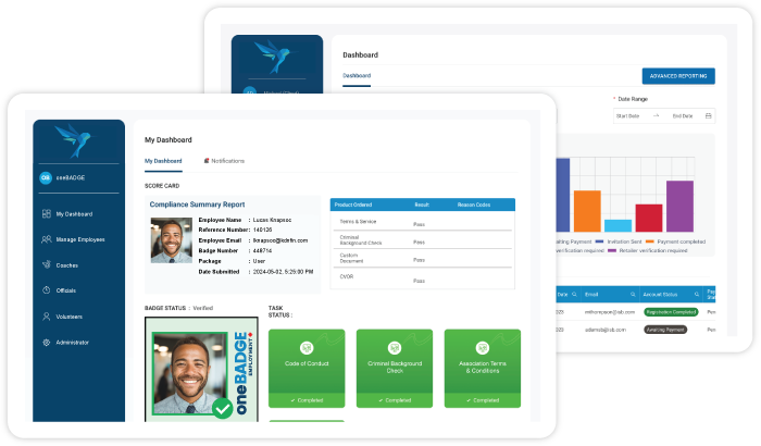 oneBADGE Platform Screenshots